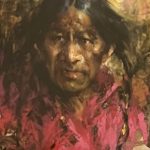 Ramon Kelley Taos Indian Native American portrait figurative figure western oil painting