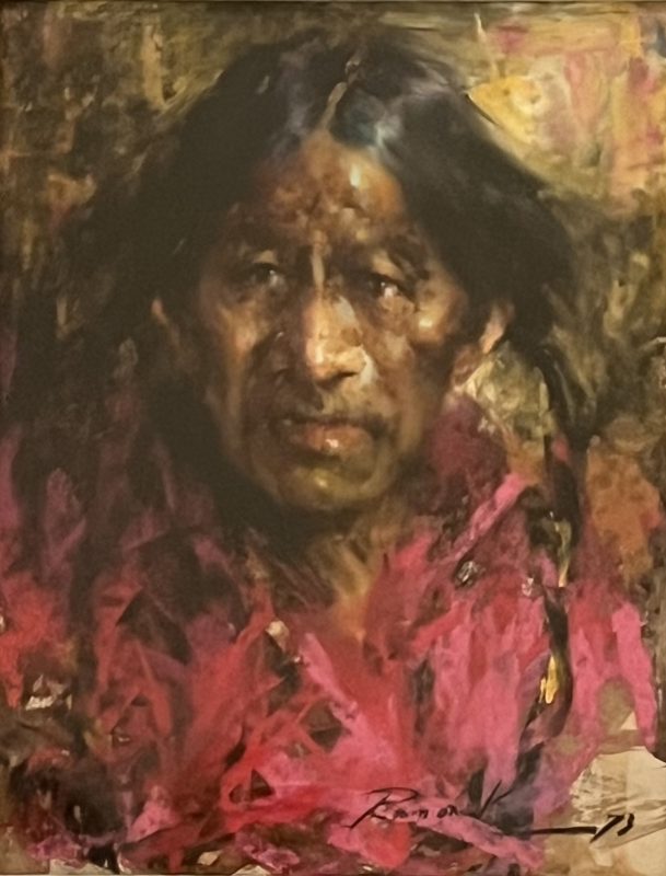 Ramon Kelley Taos Indian Native American portrait figurative figure western oil painting
