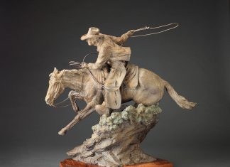 Jason Scull Out Where The Wild One Run cowboy horse lasso rope ranch farm corral roping western bronze sculpture