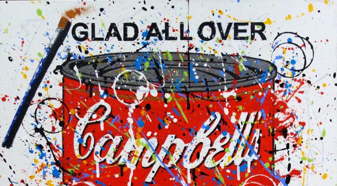 Chuck Middlekauff Glad All Over Campbell's Soup tomato meal dinner lunch pop art acrylic painting