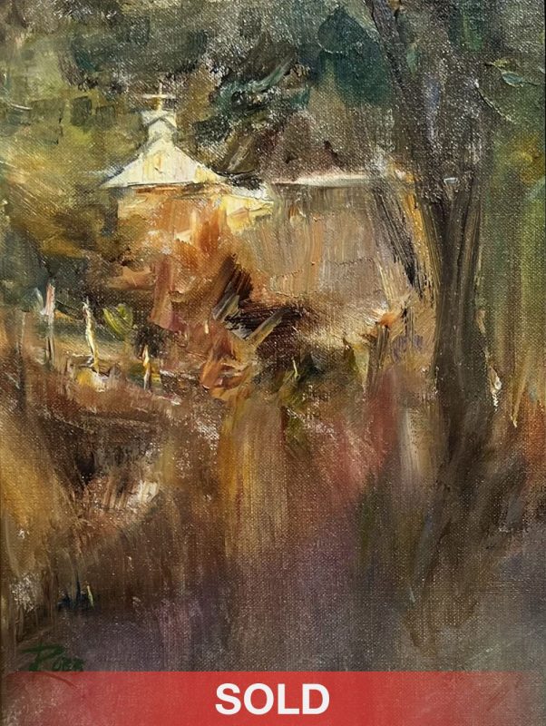 Laura Robb Just Off The High Road architectural architecture wall oil painting sold