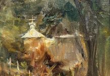 Laura Robb Just Off The High Road architectural architecture wall oil painting
