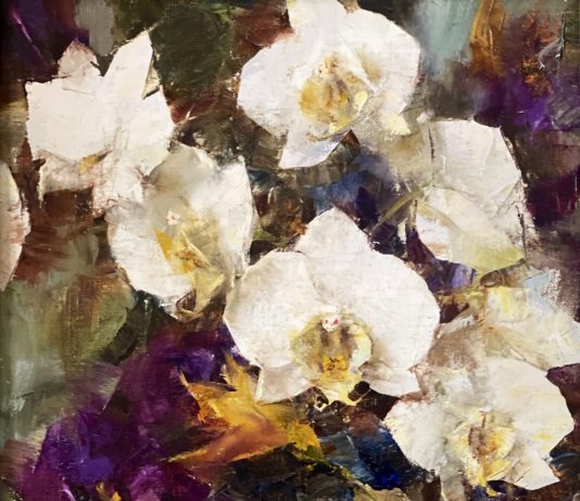 Laura Robb Orchids still life stillife flower floral oil painting