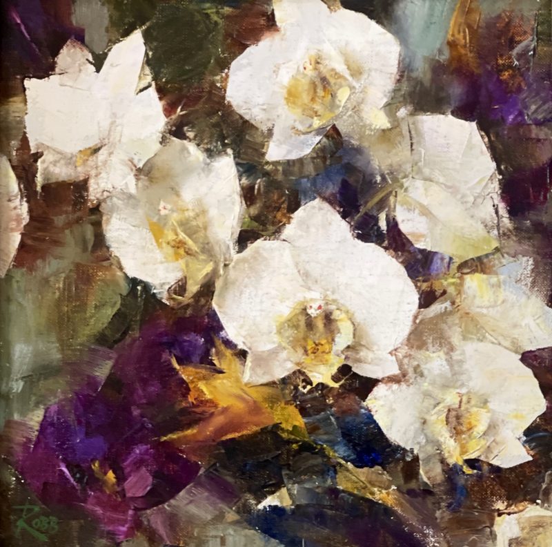 Laura Robb Orchids still life stillife flower floral oil painting