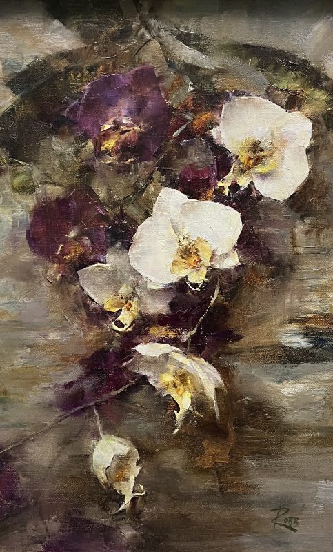 Laura Robb Orchids flowers floral still-life oil painting