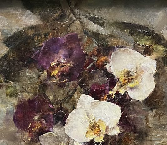 Laura Robb Orchids flowers floral still-life oil painting