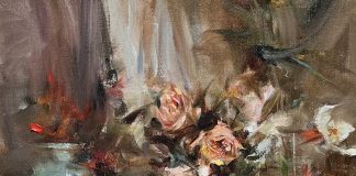Laura Robb Pitcher With Roses floral flowers stillife oil painting