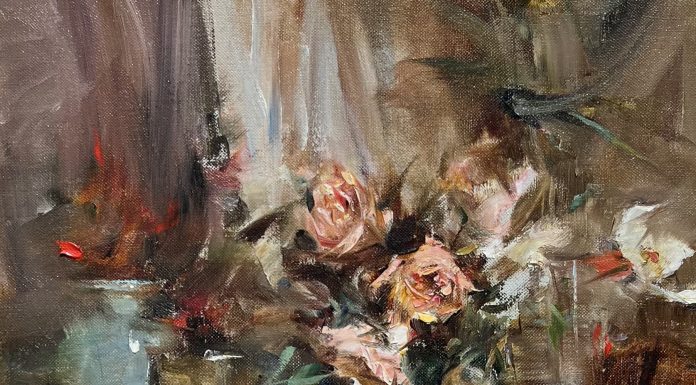 Laura Robb Pitcher With Roses floral flowers stillife oil painting