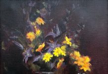 William Schneider Daises & Copper Vase stillife floral flowers still life oil painting