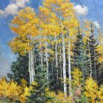 Daniel Mundy Aspens Near Santa Fe New Mexico fall autumn birch aspen landscape oil painting