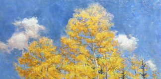 Daniel Mundy Aspens Near Santa Fe New Mexico fall autumn birch aspen landscape oil painting