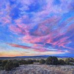 Daniel Mundy Bernalillo Overlook At Sunset moody sky skies New Mexico landscape oil painting