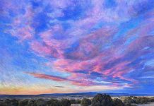 Daniel Mundy Bernalillo Overlook At Sunset moody sky skies New Mexico landscape oil painting