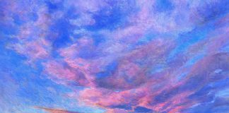 Daniel Mundy Bernalillo Overlook At Sunset moody sky skies New Mexico landscape oil painting