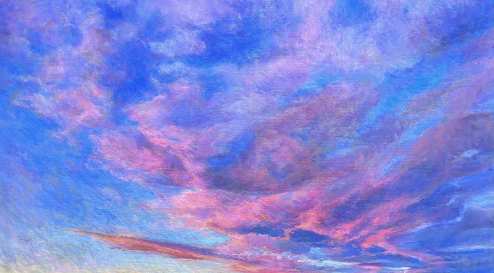 Daniel Mundy Bernalillo Overlook At Sunset moody sky skies New Mexico landscape oil painting