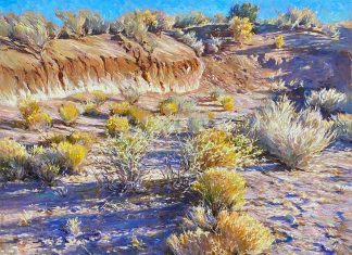 Daniel Mundy Desert Arroyo desert landscape New Mexico oil painting