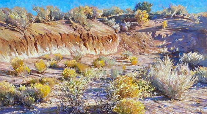 Daniel Mundy Desert Arroyo desert landscape New Mexico oil painting