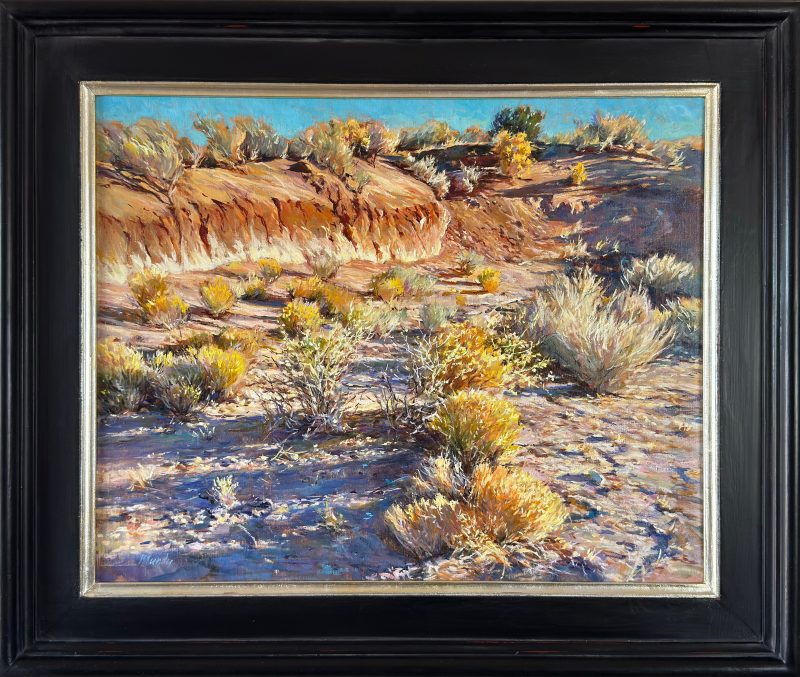 Daniel Mundy Desert Arroyo desert landscape New Mexico oil painting framed