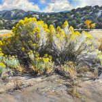 Daniel Mundy Fall Chamisa Near Taos western landscape oil painting New Mexico
