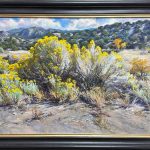 Daniel Mundy Fall Chamisa Near Taos western landscape oil painting New Mexico framed