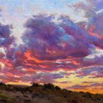 Daniel Mundy Monsoon Crimson Light sunset clouds western landscape oil painting
