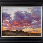Daniel Mundy Monsoon Crimson Light sunset clouds western landscape oil painting framed