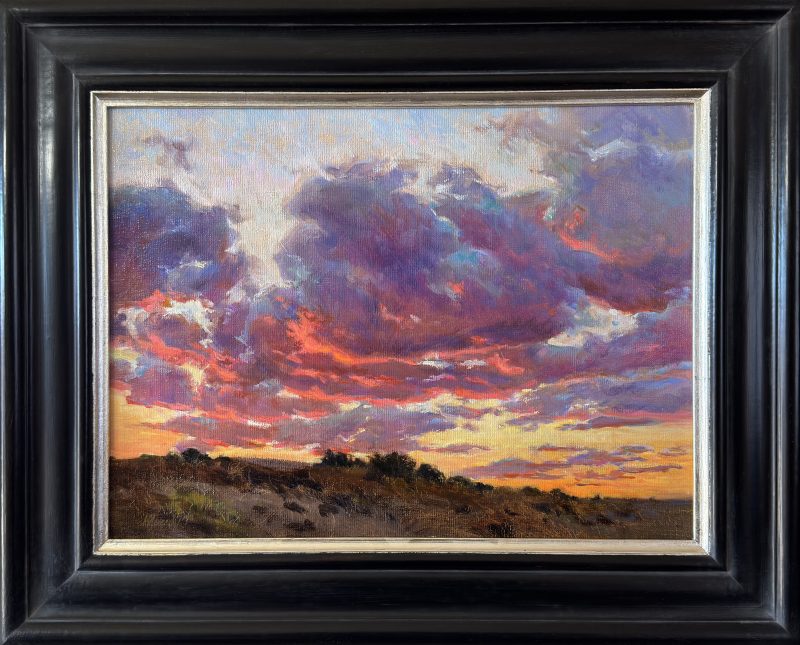 Daniel Mundy Monsoon Crimson Light sunset clouds western landscape oil painting framed