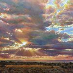 Daniel Mundy Then The Sun Broke Through sunrise sunset clouds landscape oil painting god