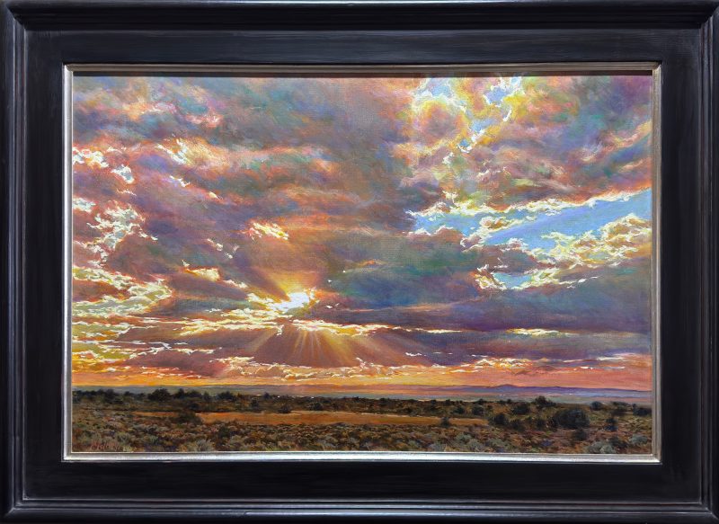 Daniel Mundy Then The Sun Broke Through sunrise sunset clouds landscape oil painting god framed