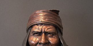 Ed Natiya Geronimo Native American Indian chief warrior suspect criminal vigilante western bronze sculpture