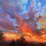 Daniel Mundy Monsoon Sunset Rising clouds western landscape oil painting