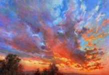 Daniel Mundy Monsoon Sunset Rising clouds western landscape oil painting