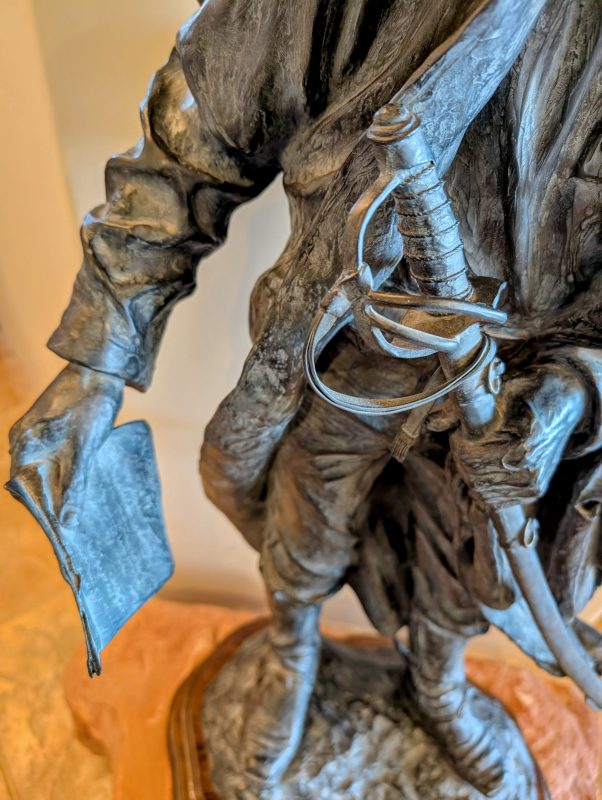 Bill Nebeker Longing For Home cowboy warrior fighter lawman ranger western bronze sculpture close up