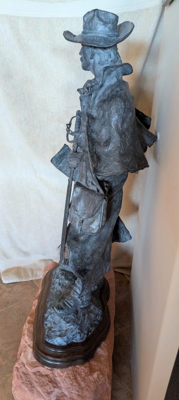 Bill Nebeker Longing For Home cowboy warrior fighter lawman ranger western bronze sculpture side