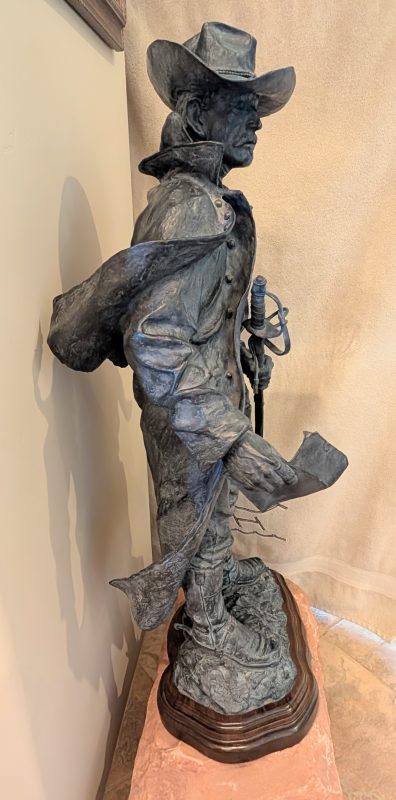 Bill Nebeker Longing For Home cowboy warrior fighter lawman ranger western bronze sculpture side