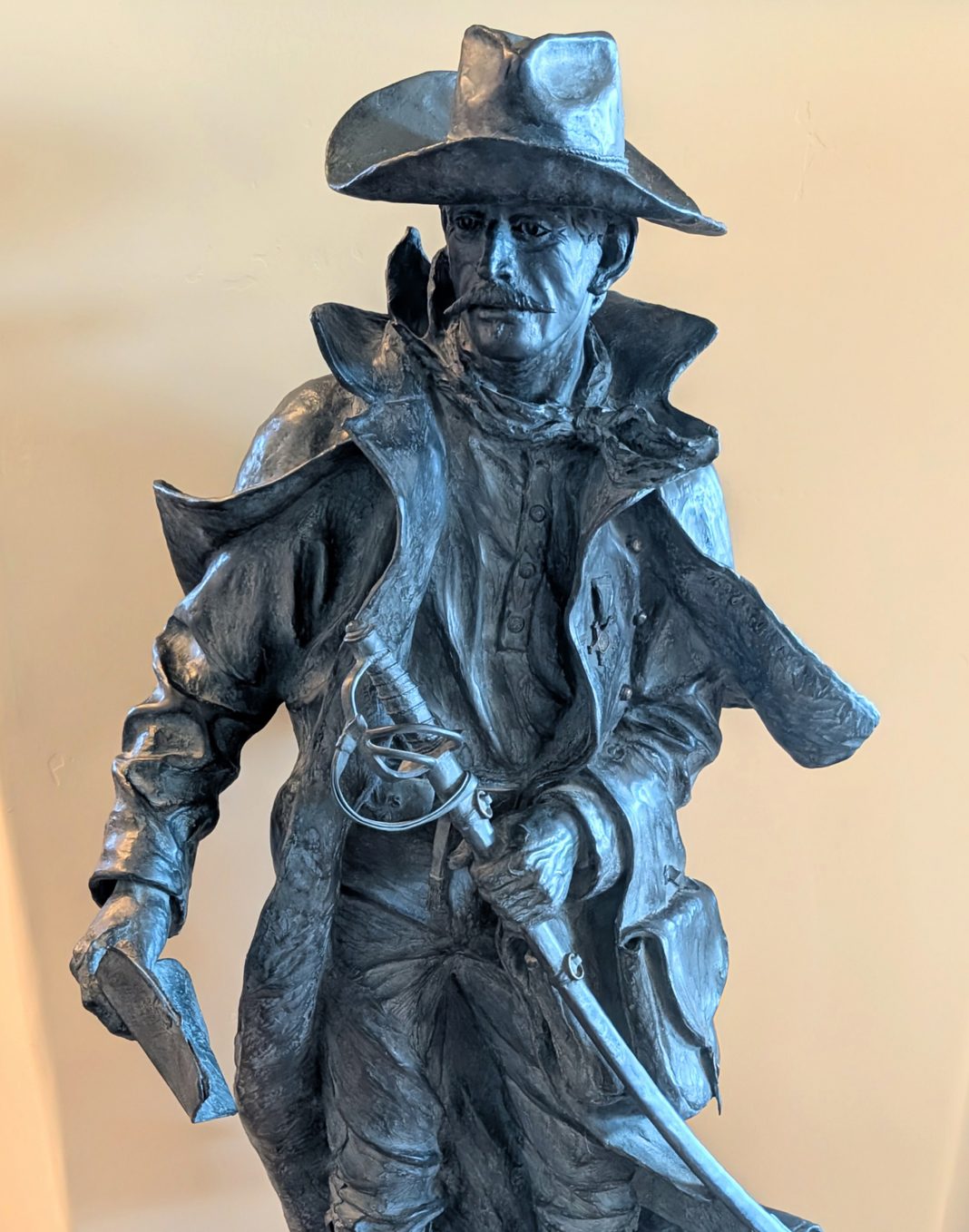 Bill Nebeker Longing For Home cowboy warrior fighter lawman ranger western bronze sculpture cropped