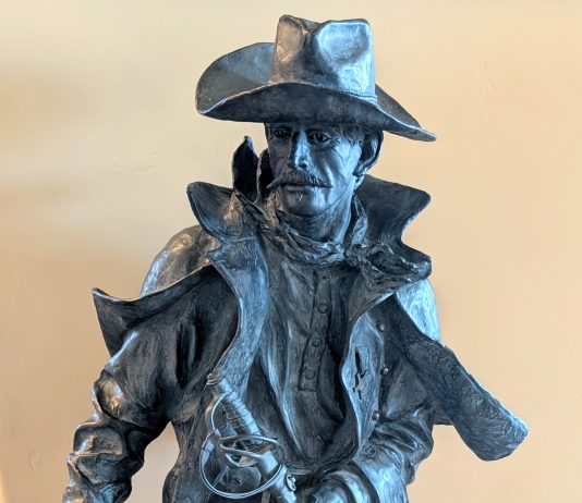 Bill Nebeker Longing For Home cowboy warrior fighter lawman ranger western bronze sculpture cropped