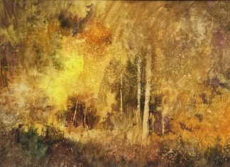 Irving Shapiro October Glow autumn fall color change watercolor landscape painting