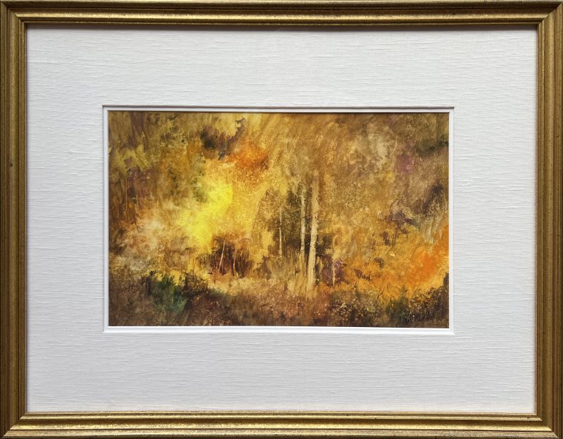 Irving Shapiro October Glow autumn fall color change watercolor landscape painting framed