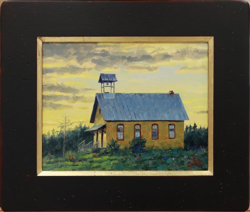 Jim Connelly Detray Schoolhouse school farm ranch rural western oil painting architecture architectural framed