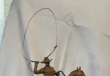 Mehl Lawson The Big Loop cowboy rope roping cattle ranch farm western bronze sculpture