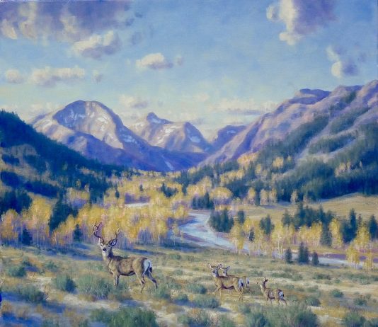 Randy Van Beek King Of The High Country deer wildlife whitetail oil painting