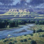 Randy Van Beek Mourning The Chief Of Square Butte Native American Indian landscape western oil painting