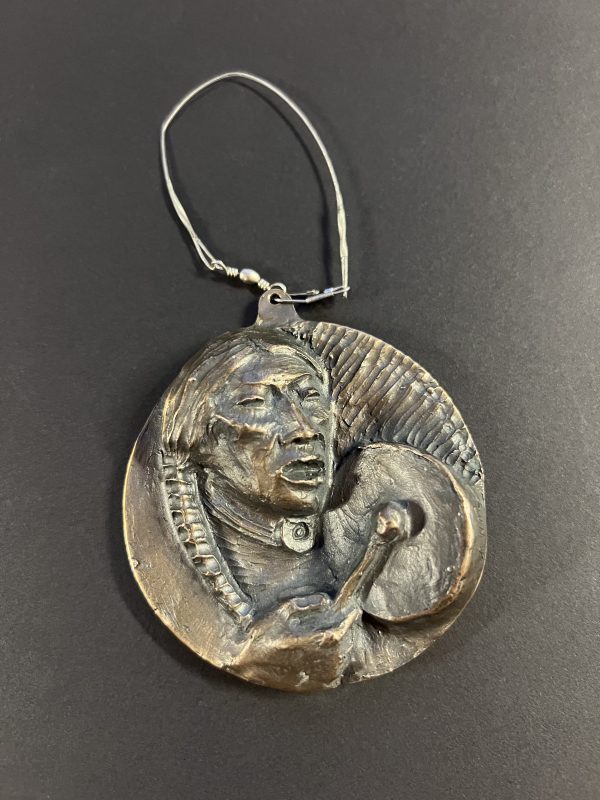 Allan Houser medallion Native American Indian drummer Artists of America 1989 Denver Rotary Club western bronze