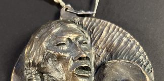Allan Houser medallion Native American Indian drummer Artists of America 1989 Denver Rotary Club western bronze close up