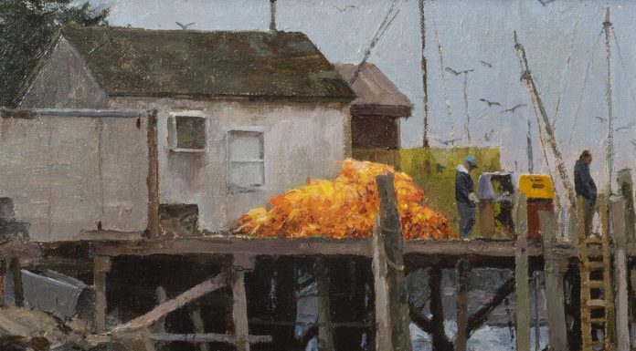 T. Allen Lawson T. Allen Lawson Port Clyde Buoy fishing harbor dock lake Atlantic Ocean seascape landscape oil painting