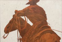 Duke Beardsley Diggin' In cowboy horse western oil painting