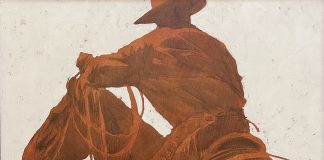 Duke Beardsley Diggin' In cowboy horse western oil painting