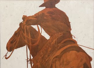 Duke Beardsley Diggin' In cowboy horse western oil painting