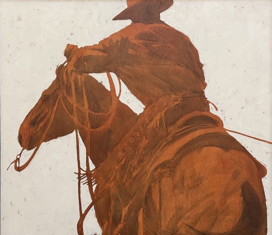 Duke Beardsley Diggin' In cowboy horse western oil painting